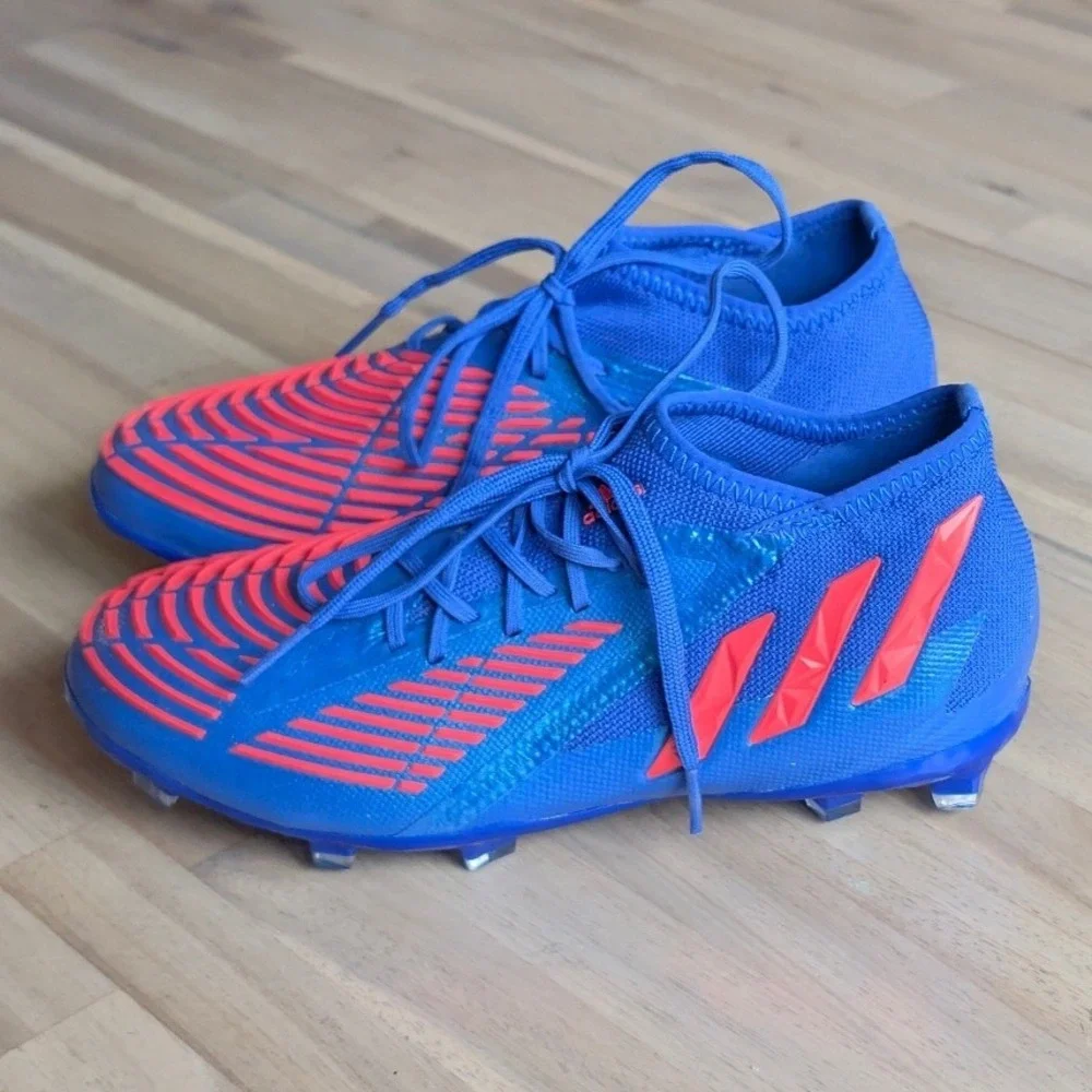 Adidas Predator Edge.3 FG Soccer Cleats Blue Turbo Red Youth Size 5.5 NEW